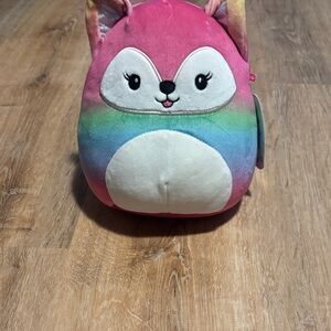 Squishmallows Pink and Rainbow Fox Plush